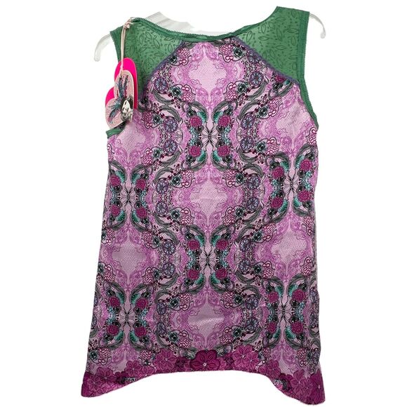New Custo Barcelona Women Iriz Tank Top Zebra Unicorn Butterfly Jewel Silk Xs - Picture 2 of 11